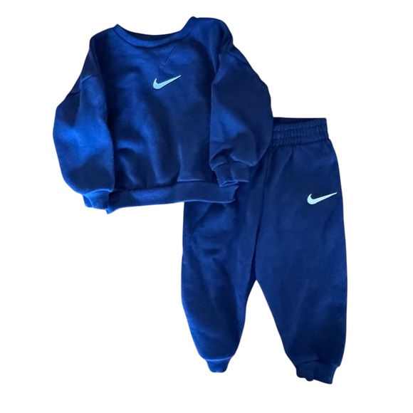 Nike Toddler Logo Sweatsuit Navy Sweatshirt Joggers - Picture 1 of 10